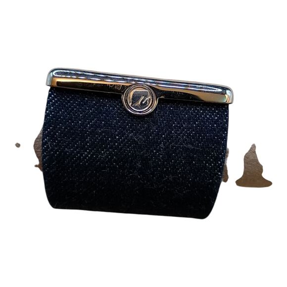 Swarovski Blue And Silver Toned Crystal Bar Stylish Blue Denim Cuff Bracelet - Picture 6 of 14